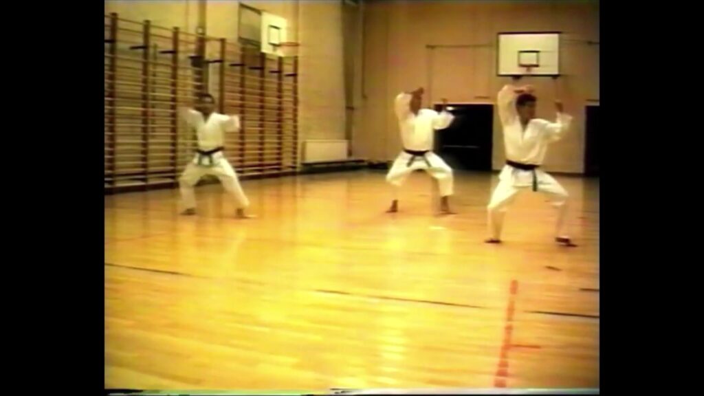 Kata Wado-Ryu Pin-An Shodan par Thong et Phuc et Philippe du Metamorphose club de Seraing dans les années 1980.