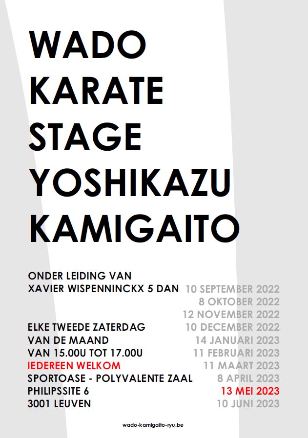 Wado-Ryu karate cursus 13-05-2023